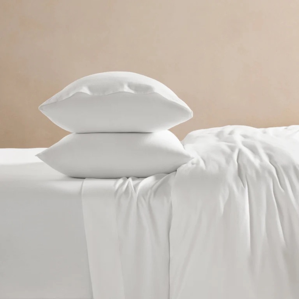 Brooklinen Flannel Flat Sheet Set - White - Full NEW